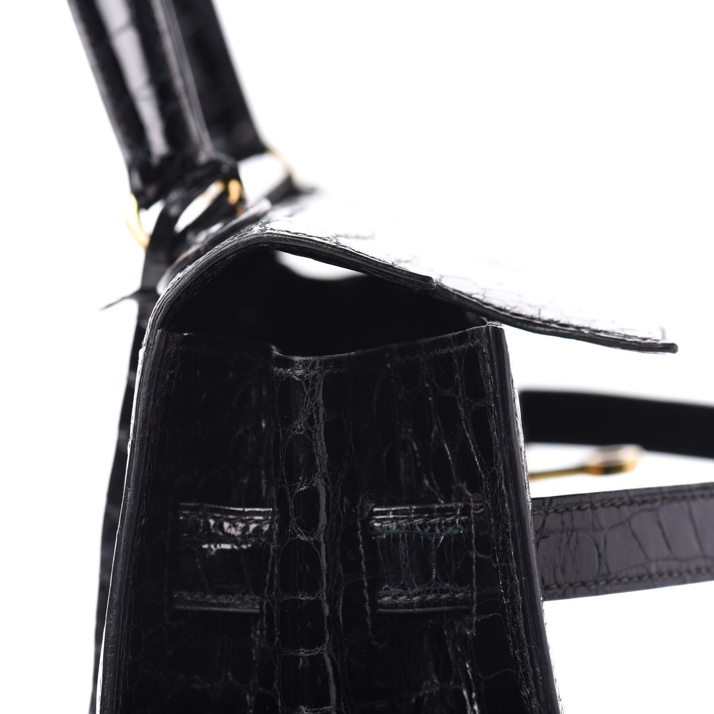 Shiny Crocodile Kelly Sellier 32 Black