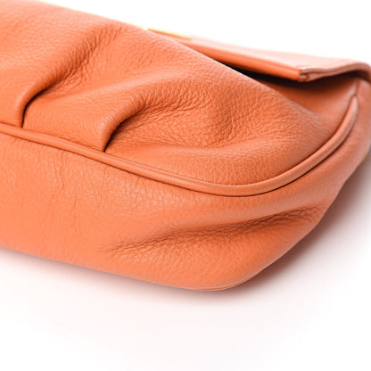 Fendi Vitello Flamingo Fendista Pouchette Crossbody Arancio 8 of 9