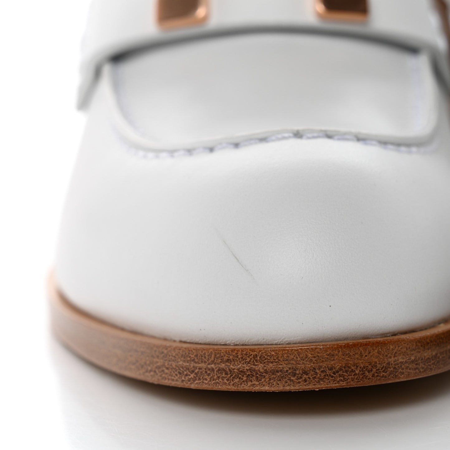 Calfskin Womens Dauphine 70 Moccasin Loafers 36 White