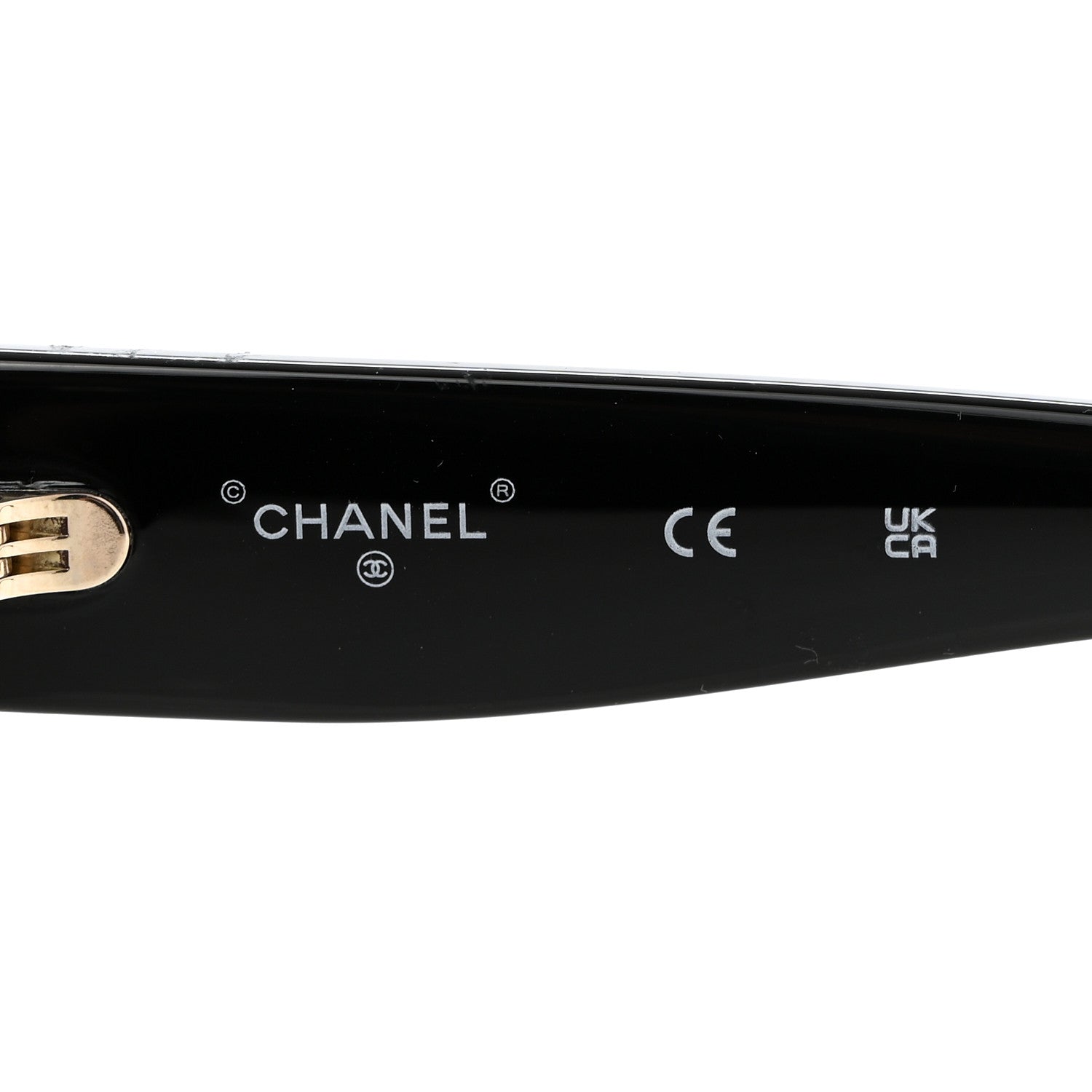 Chanel Acetate Rectangle Logo Sunglasses 71506A Black Gold 6 of 8