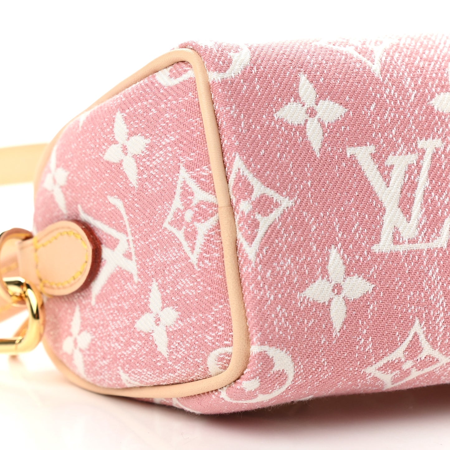 Monogram Jacquard Denim Nano Speedy Bandouliere Pink
