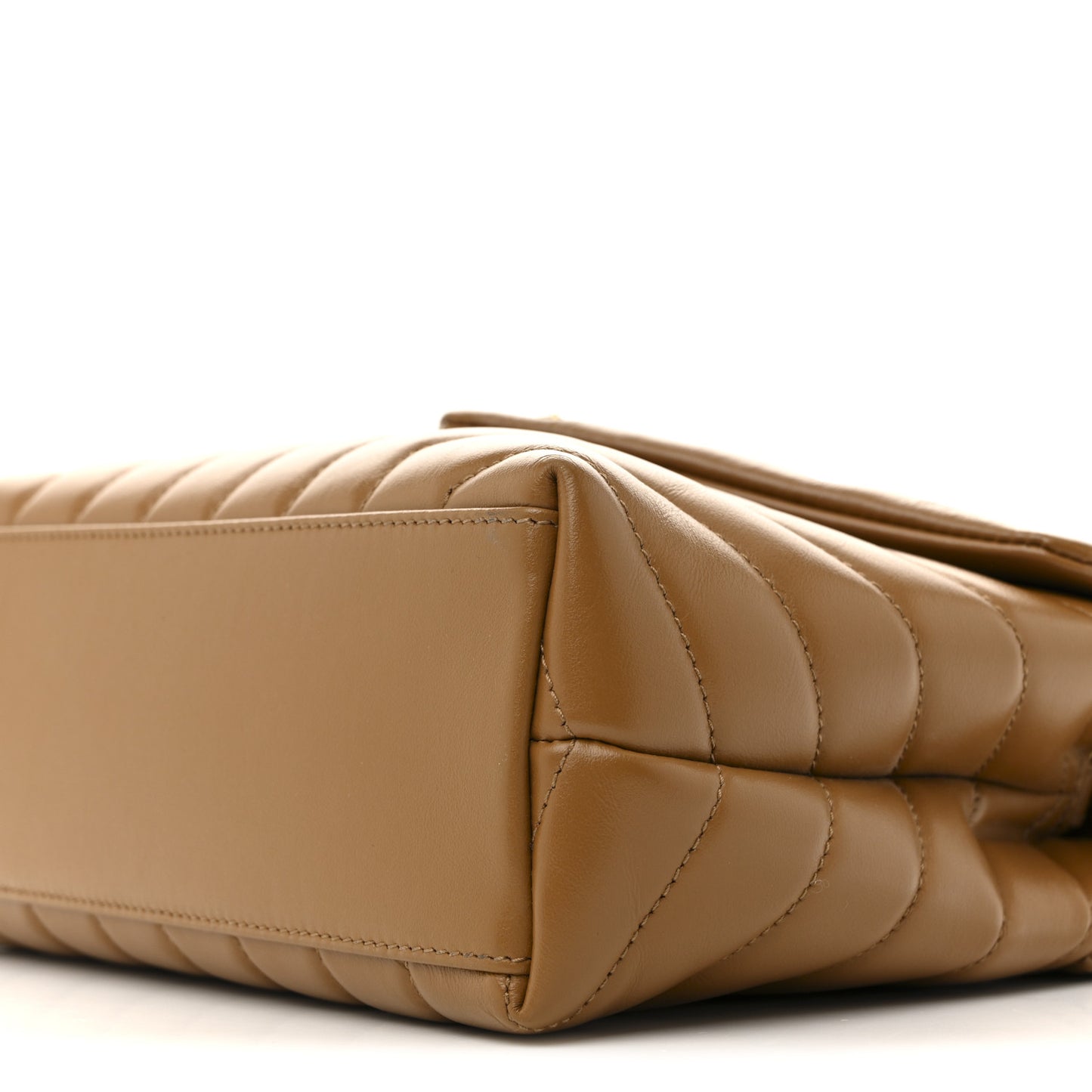 Calfskin Y Quilted Monogram Small Loulou Chain Satchel Dark Natural