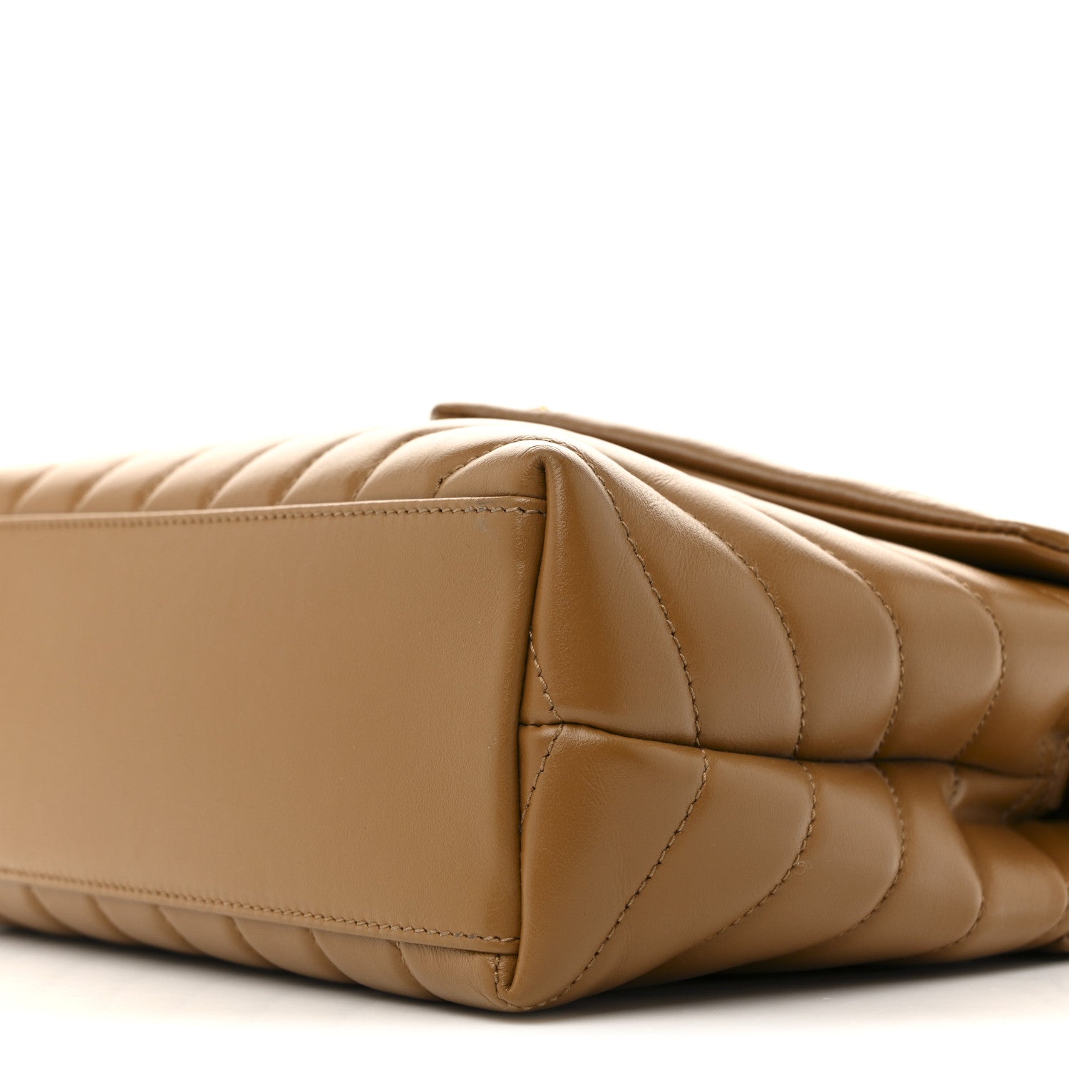 Saint Laurent Calfskin Y Quilted Monogram Small Loulou Chain Satchel Dark Natural 10 of 11