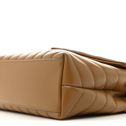 Saint Laurent Calfskin Y Quilted Monogram Small Loulou Chain Satchel Dark Natural 10 of 11