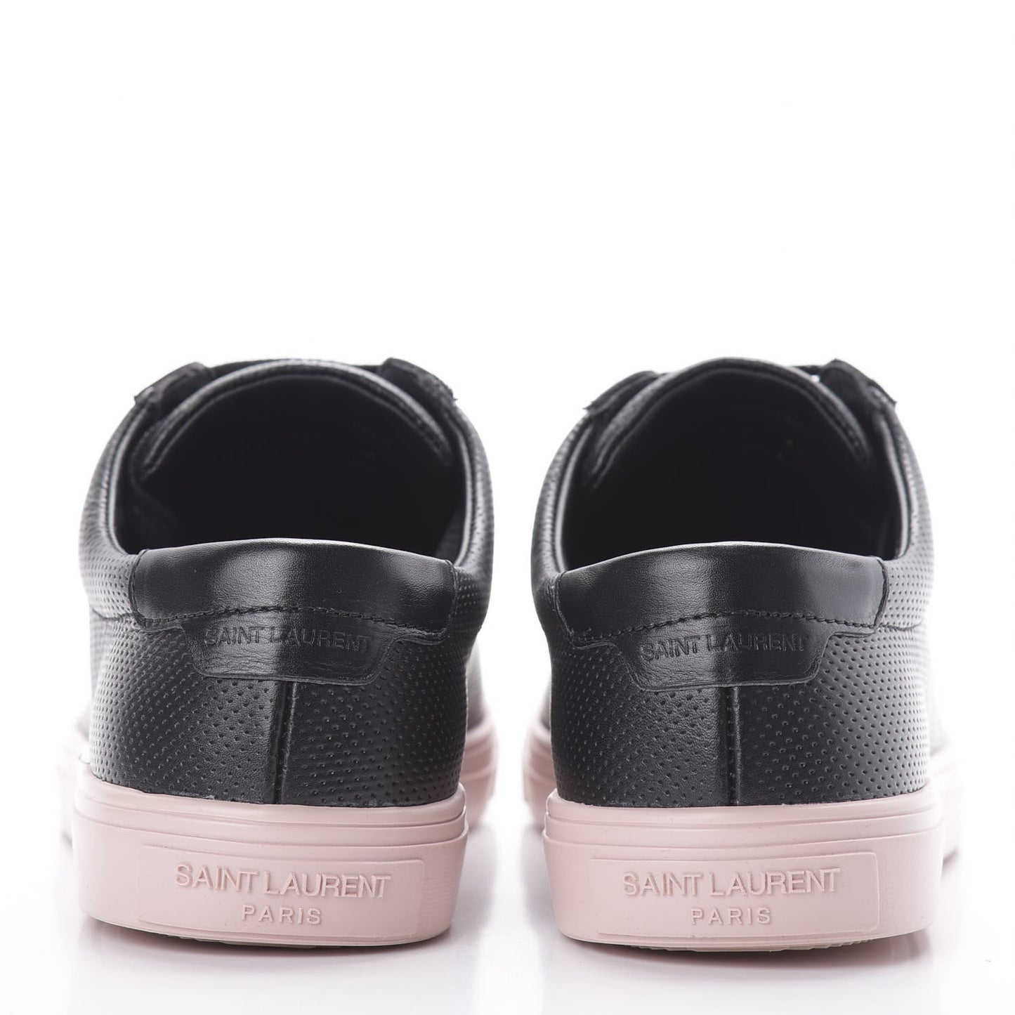Calfskin Perforated Womens Andy Low Top Sneakers 37 Black Pink