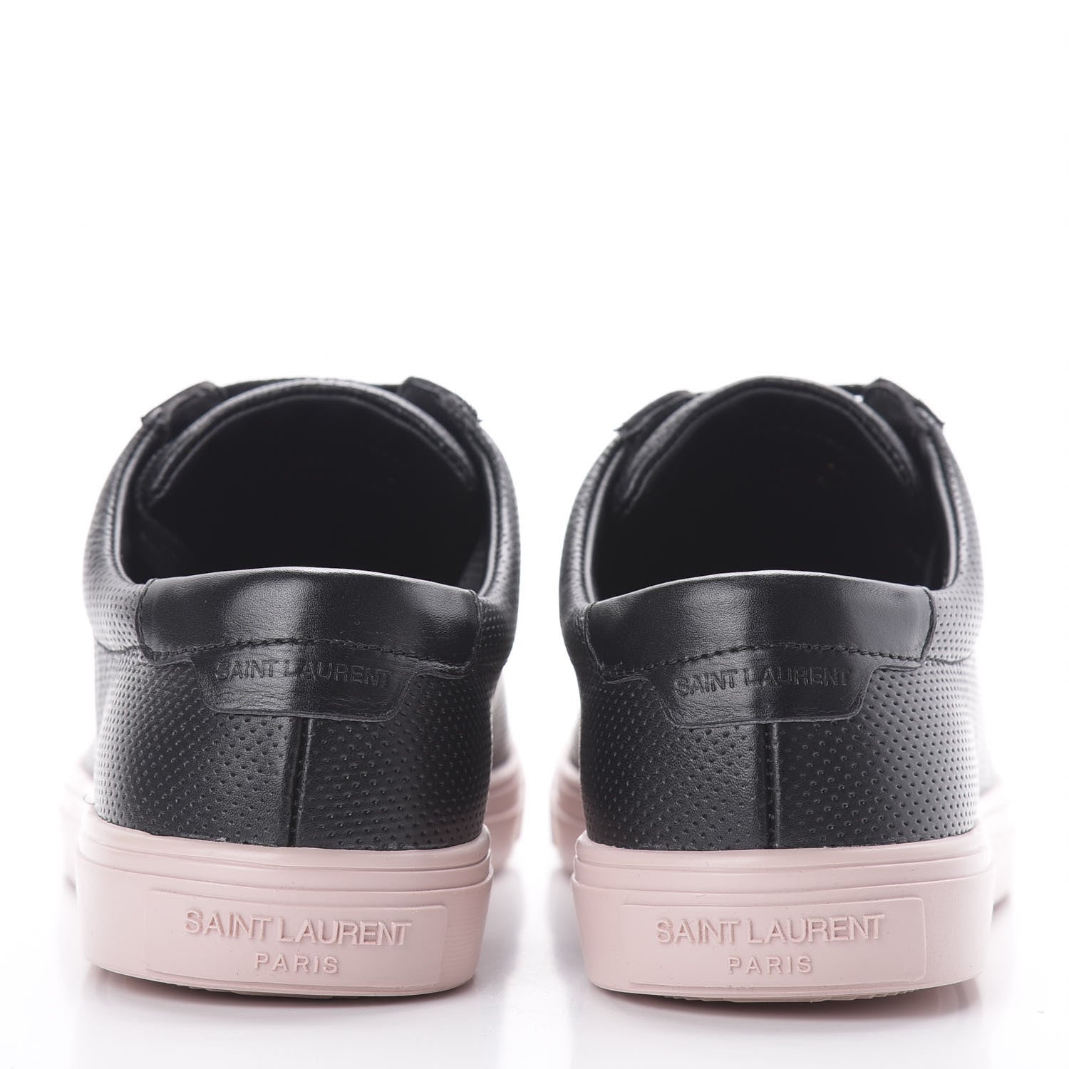 Saint Laurent Calfskin Perforated Womens Andy Low Top Sneakers 37 Black Pink 7 of 10