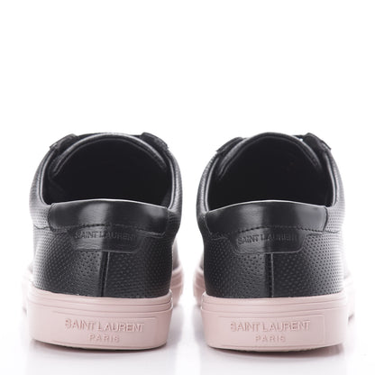 Saint Laurent Calfskin Perforated Womens Andy Low Top Sneakers 37 Black Pink 7 of 10
