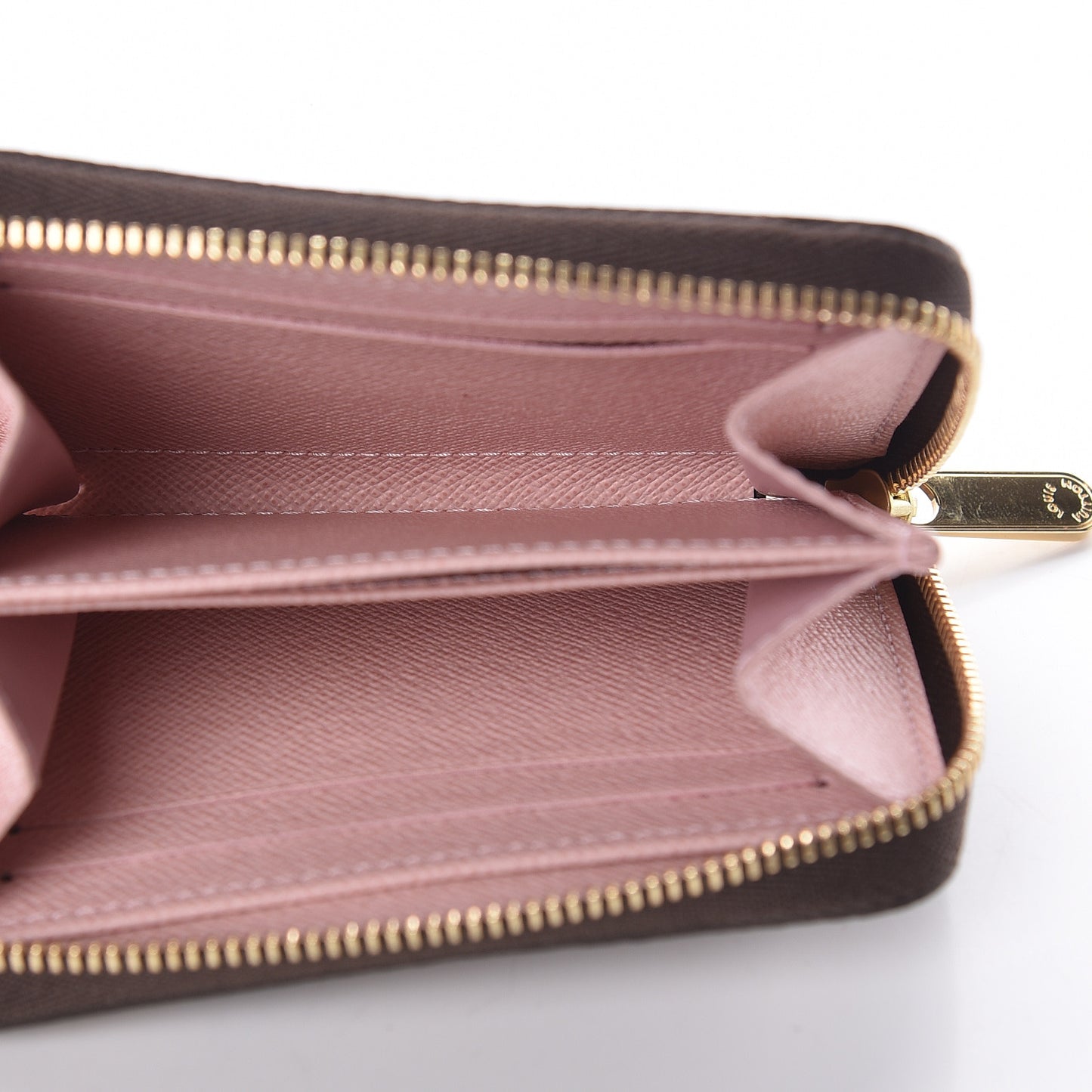 Damier Ebene Zippy Coin Purse Rose Ballerine