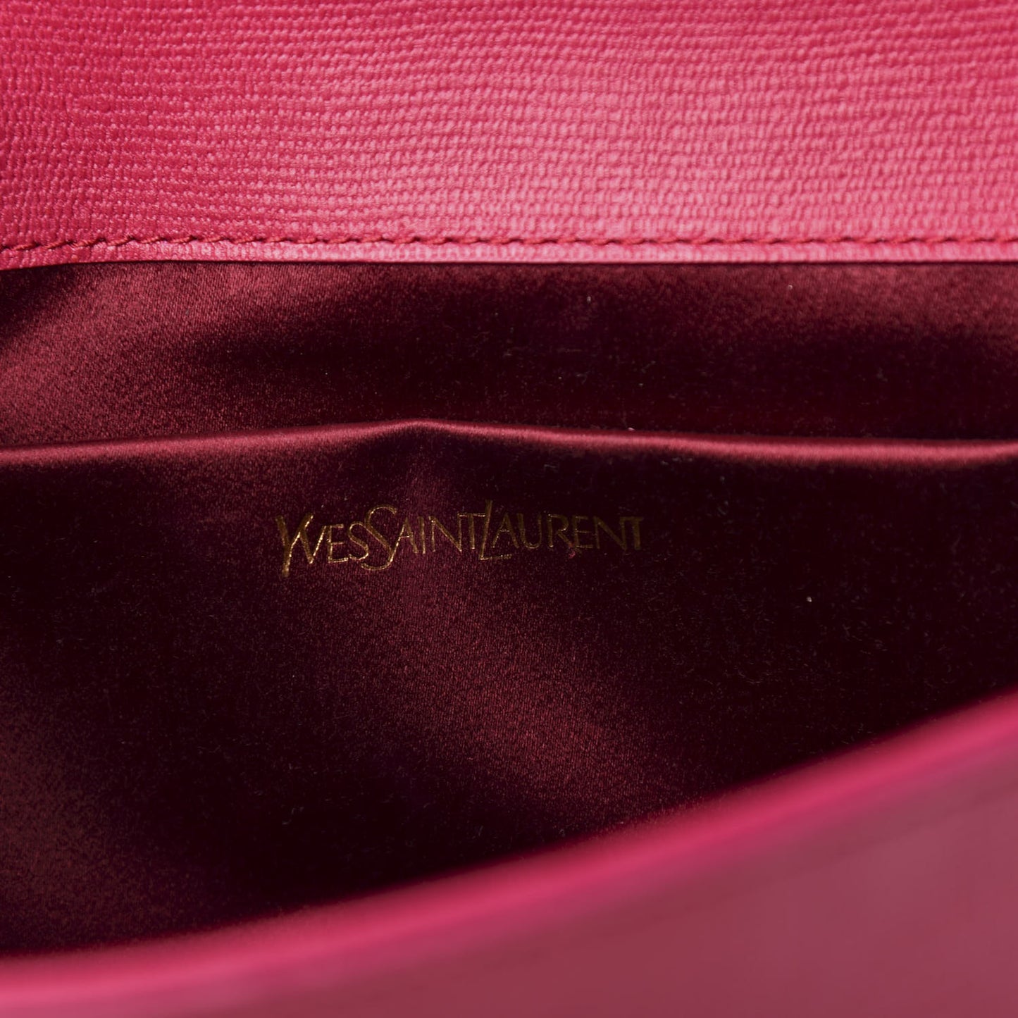 Textured Calfskin Classic Y Ligne Clutch Fuchsia
