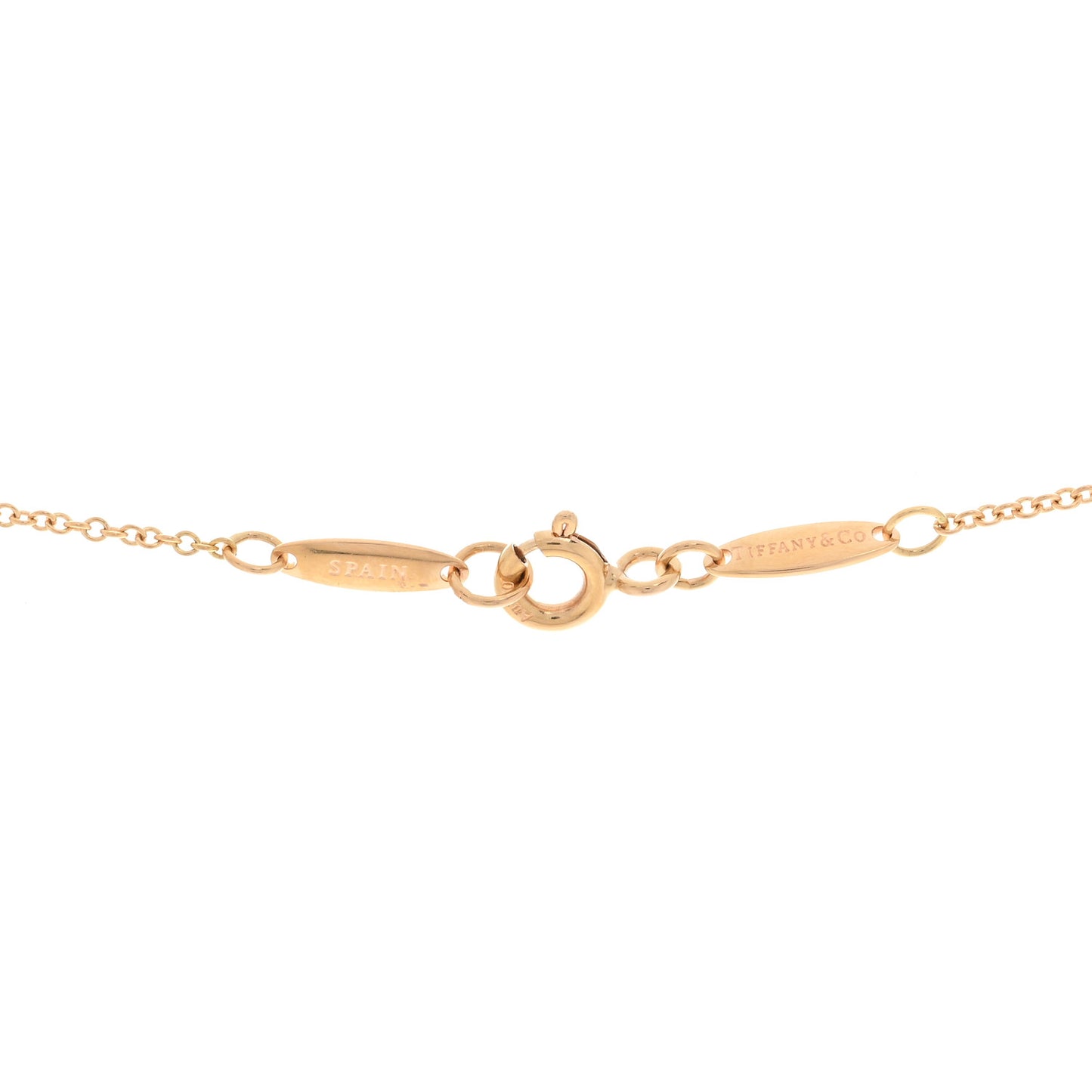 18K Rose Gold Diamond 11mm Elsa Peretti Open Heart Pendant Necklace