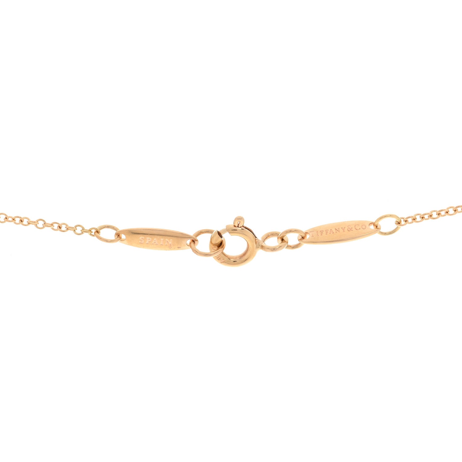 Tiffany 18K Rose Gold Diamond 11mm Elsa Peretti Open Heart Pendant Necklace 3 of 3