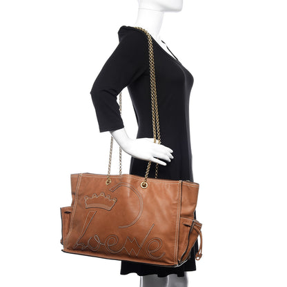 Loewe Nappa Chain Logo Shopper Tote Tan 2 of 10