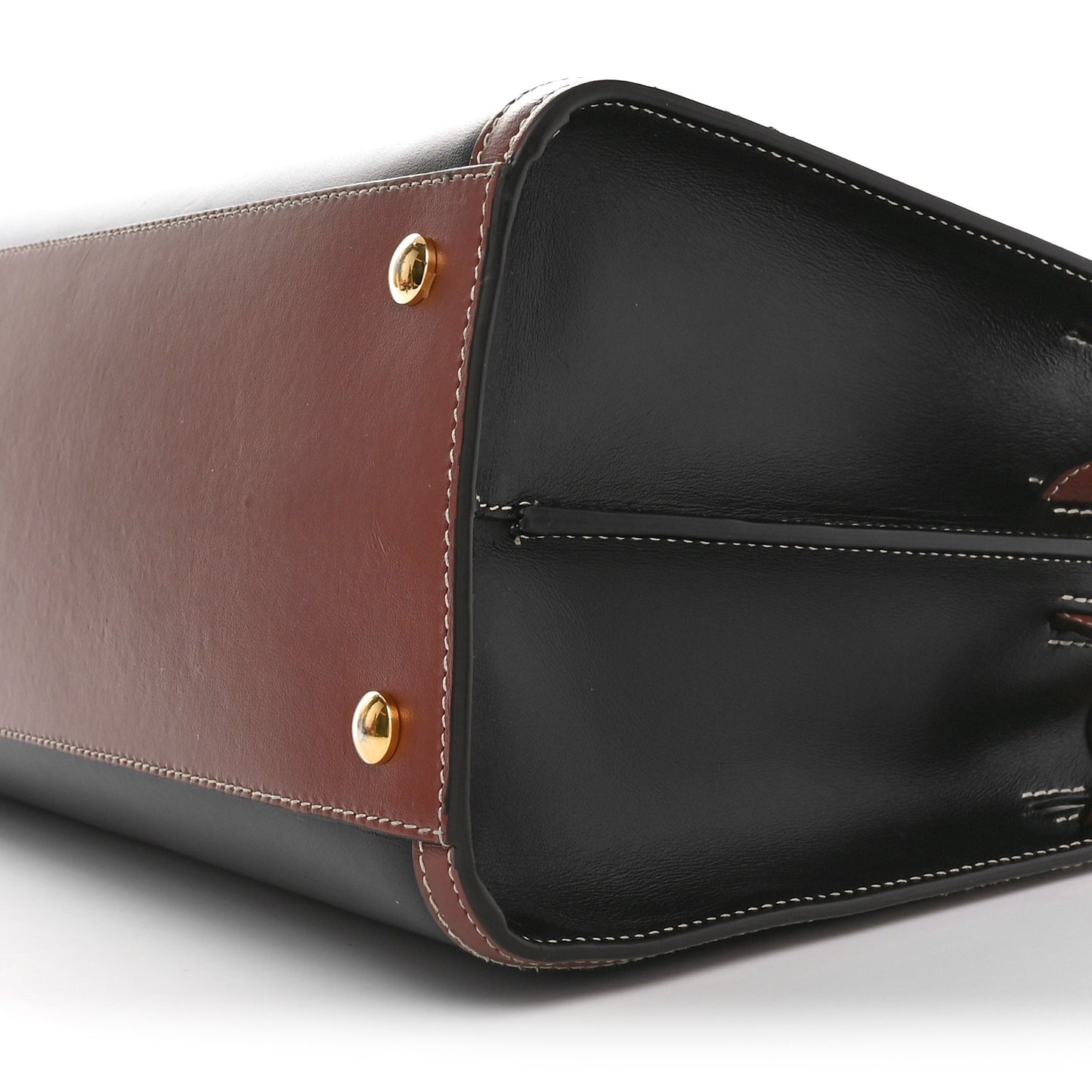 Calfskin Vintage Check Small Two Handle Title Bag Black