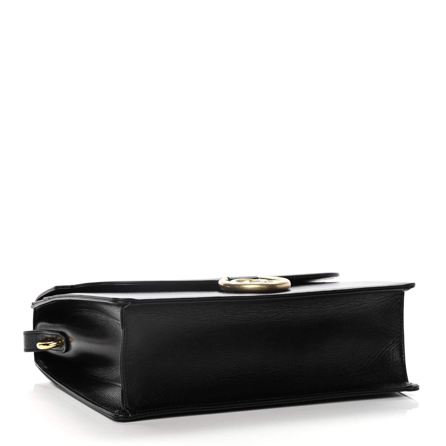 Textured Calfskin Medium Torchon GG Ring Shoulder Bag Black
