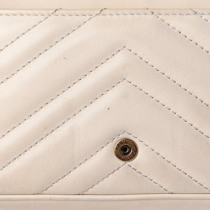 Gucci Calfskin Matelasse Super Mini GG Marmont Shoulder Bag White 10 of 16