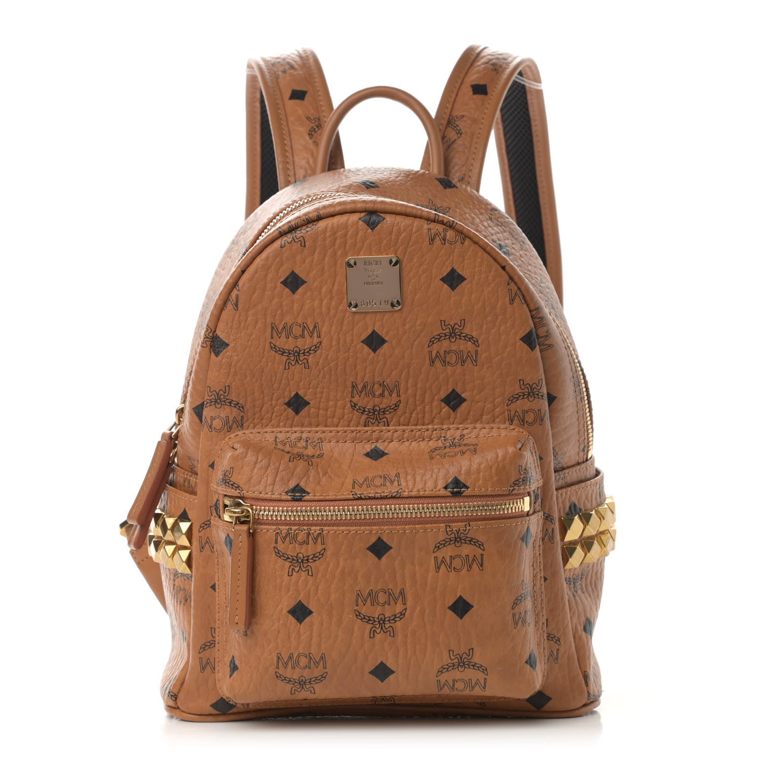 MCM Visetos Side Stud Mini Stark Backpack Cognac 1 of 14