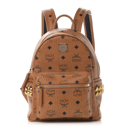 MCM Visetos Side Stud Mini Stark Backpack Cognac 1 of 14