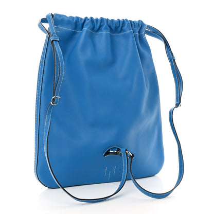 Hermes Cheri Calfskin Bridado Backpack Bleu Hydra 3 of 10