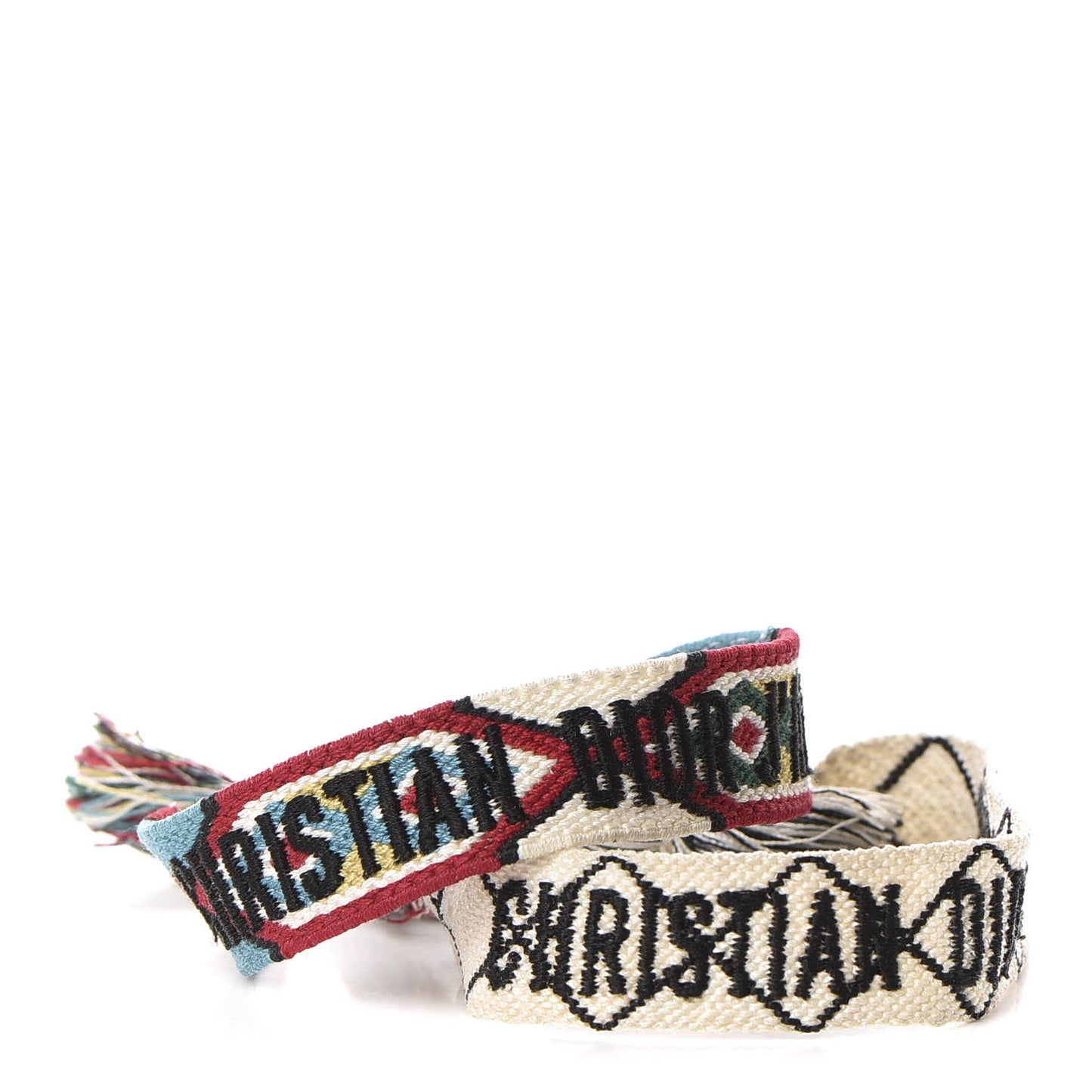 Woven Cotton J'Adior Friendship Bracelet Set White Multicolor