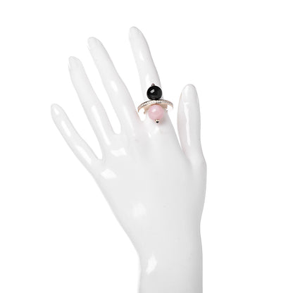 Cartier 18K Pink Gold Diamond Onyx Pink Opal Sapphire Evasions Joaillieres Ring 52 6 2 of 6