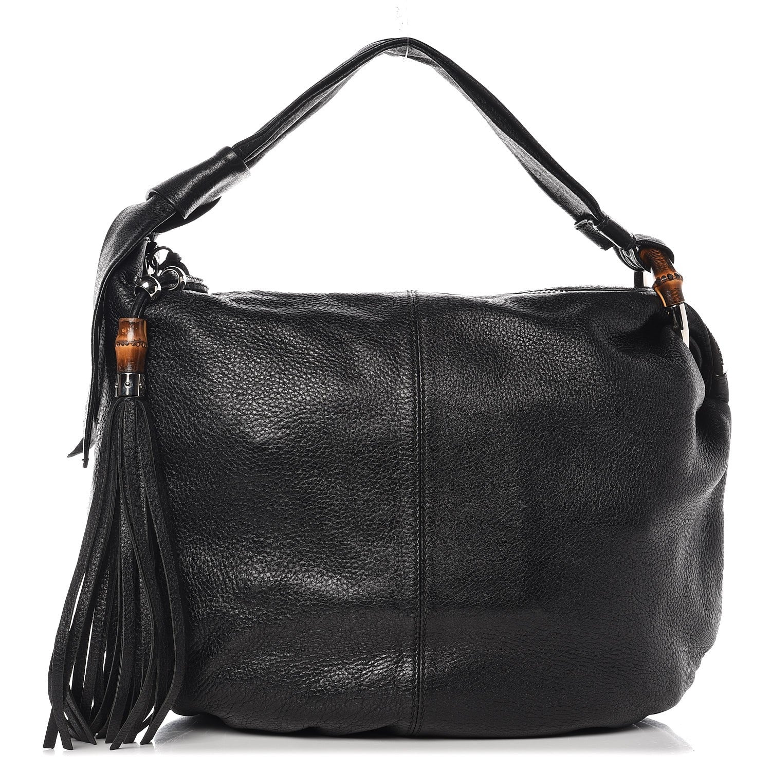 Gucci Pebbled Calfskin Medium Jungle Hobo Black 1 of 8