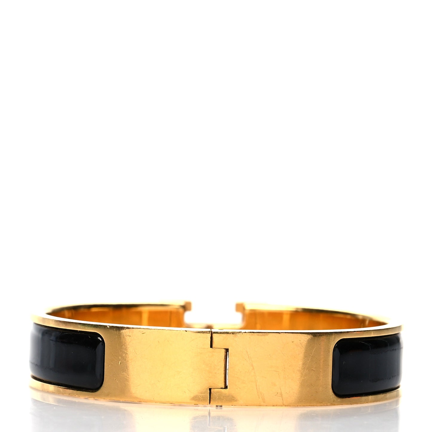 Enamel Narrow Clic Clac H Bracelet PM Black