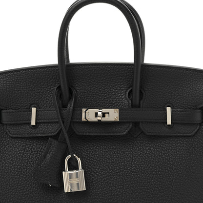 Hermes Togo Horseshoe Birkin 25 Black Anemone 8 of 11