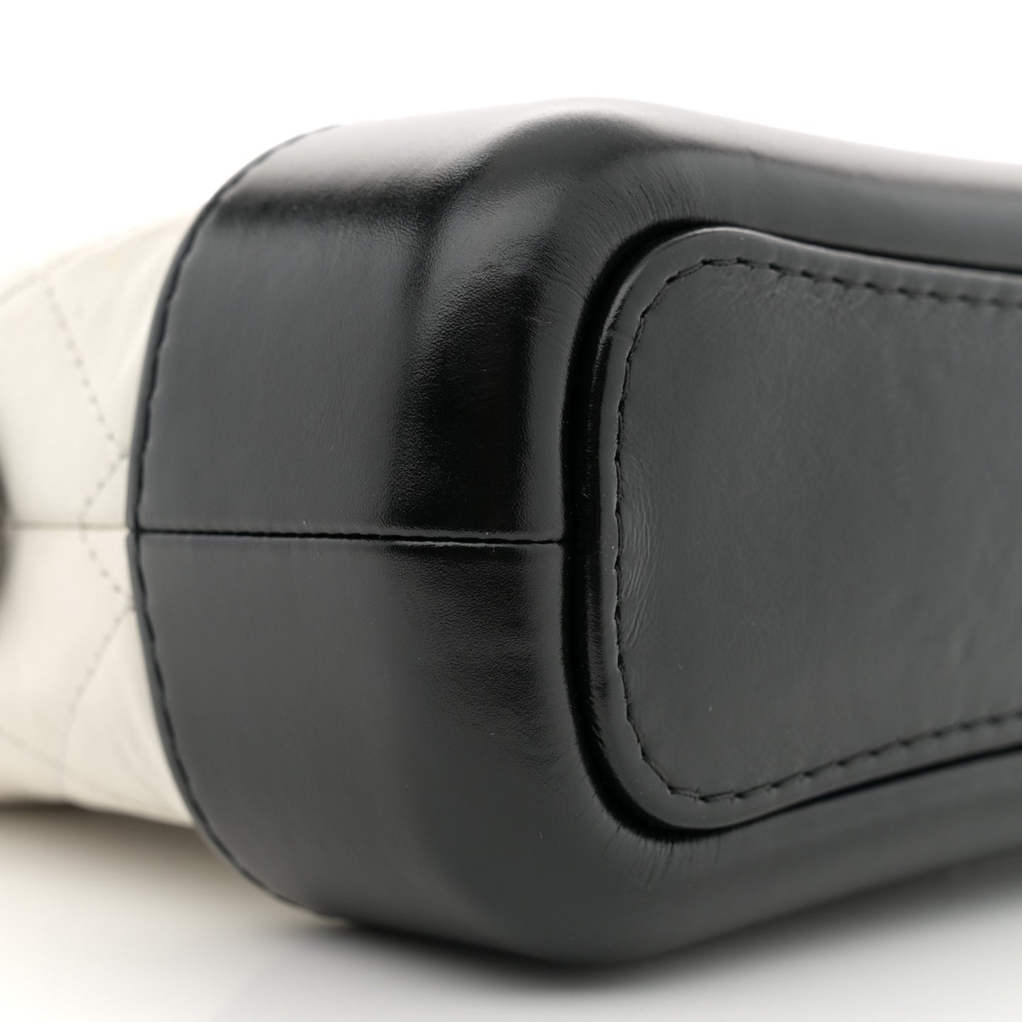 Aged Calfskin Quilted Small Gabrielle Hobo Black White