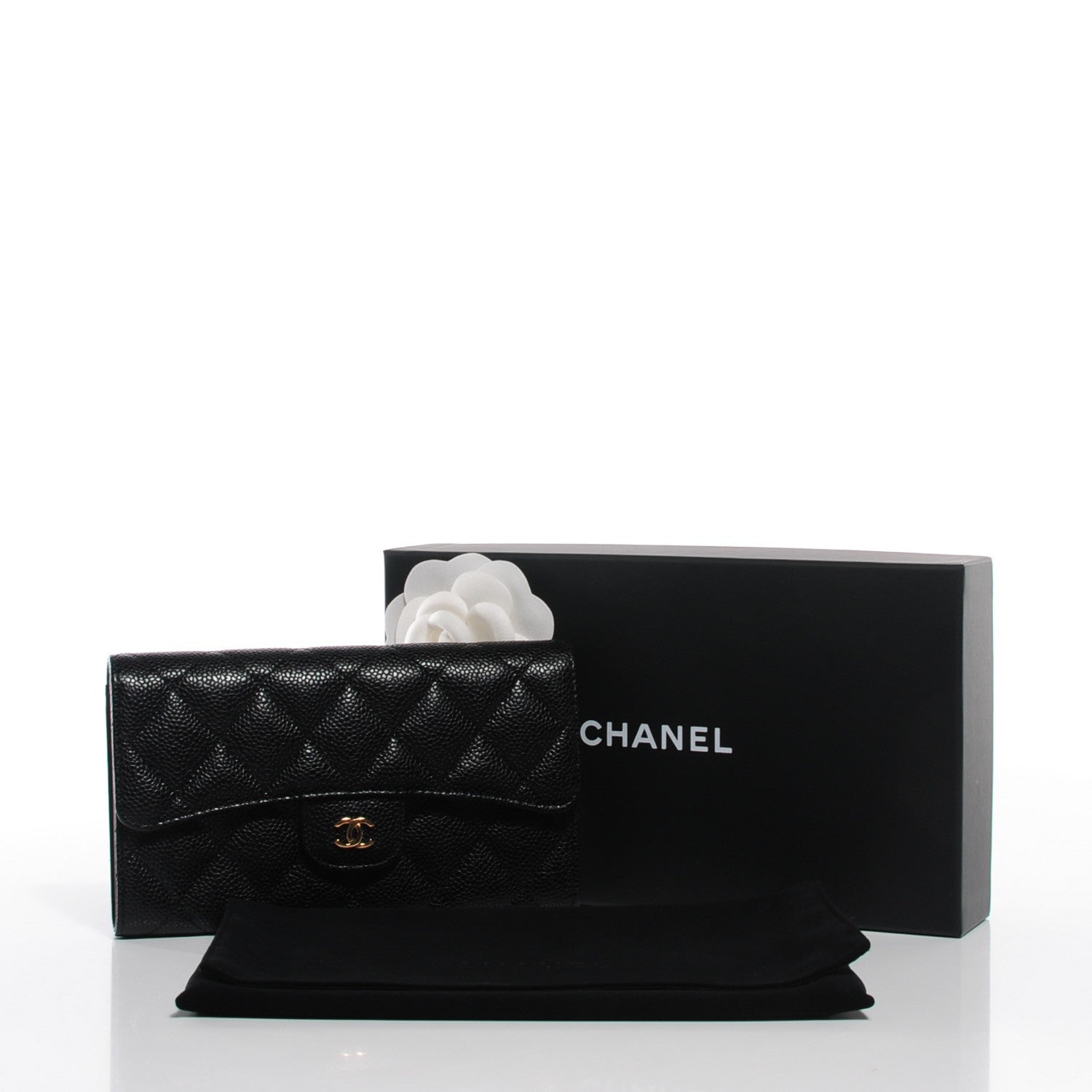 Chanel Caviar Quilted Large Flap Wallet Black 9 of 9