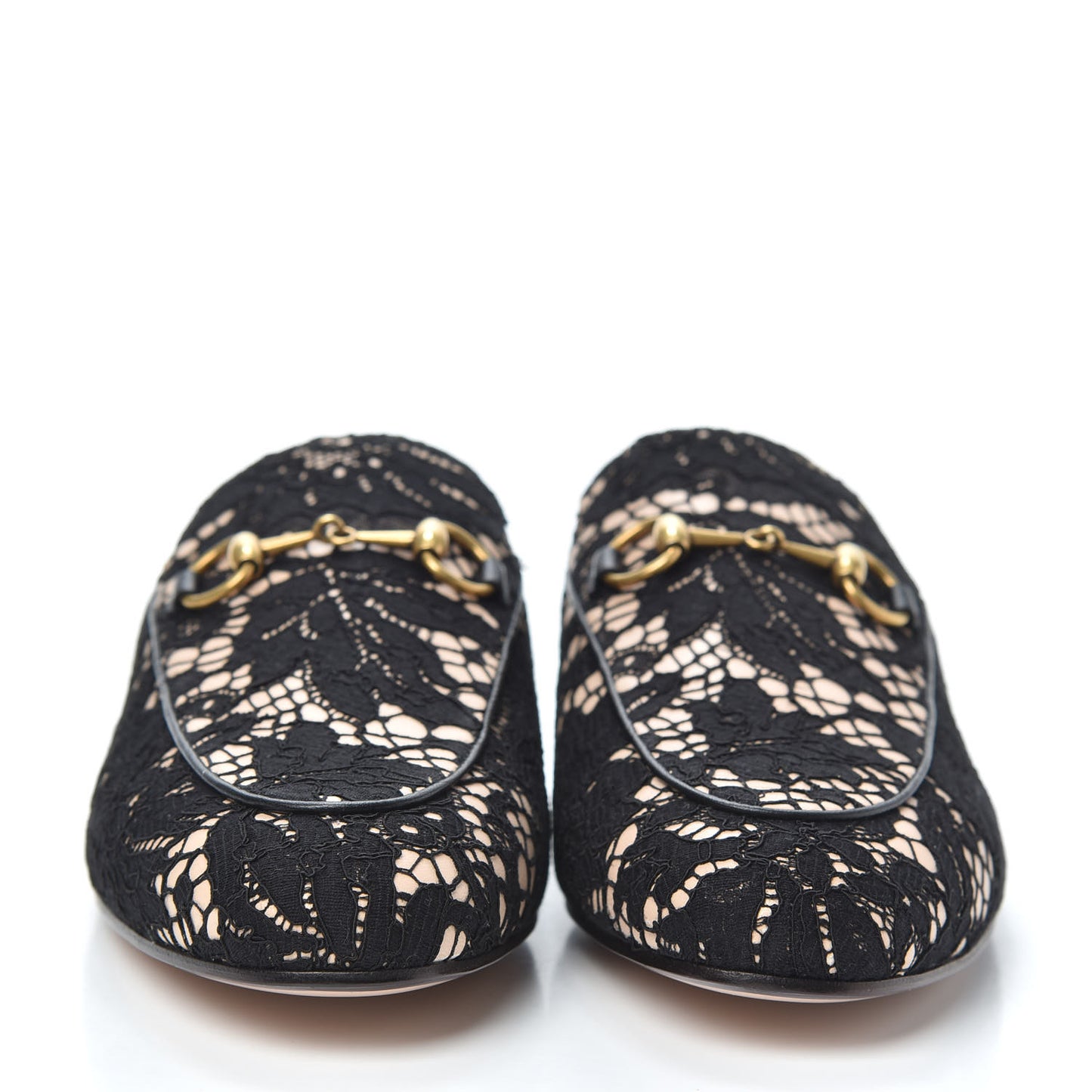 Lace Malaga Kid Womens Princetown Slippers 37 Black Skin Rose