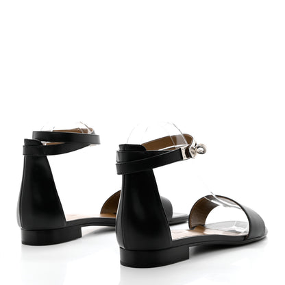 Hermes Heritage Calfskin Baia Sandals 37 Black 4 of 10