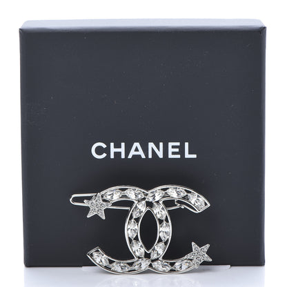 Chanel Crystal Starfall CC Hair Clip Silver 4 of 4