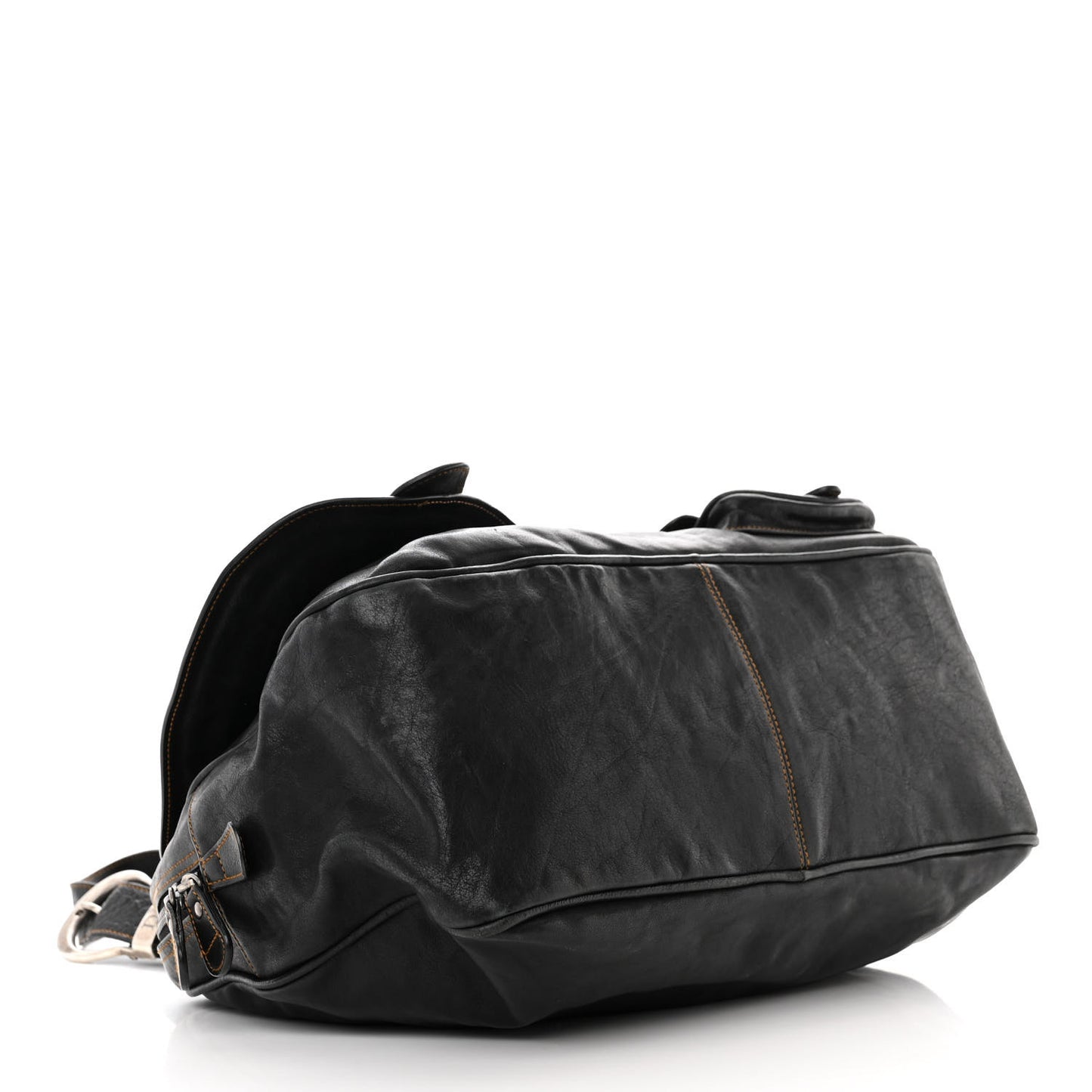 Calfskin Medium Gaucho Double Saddle Bag Black