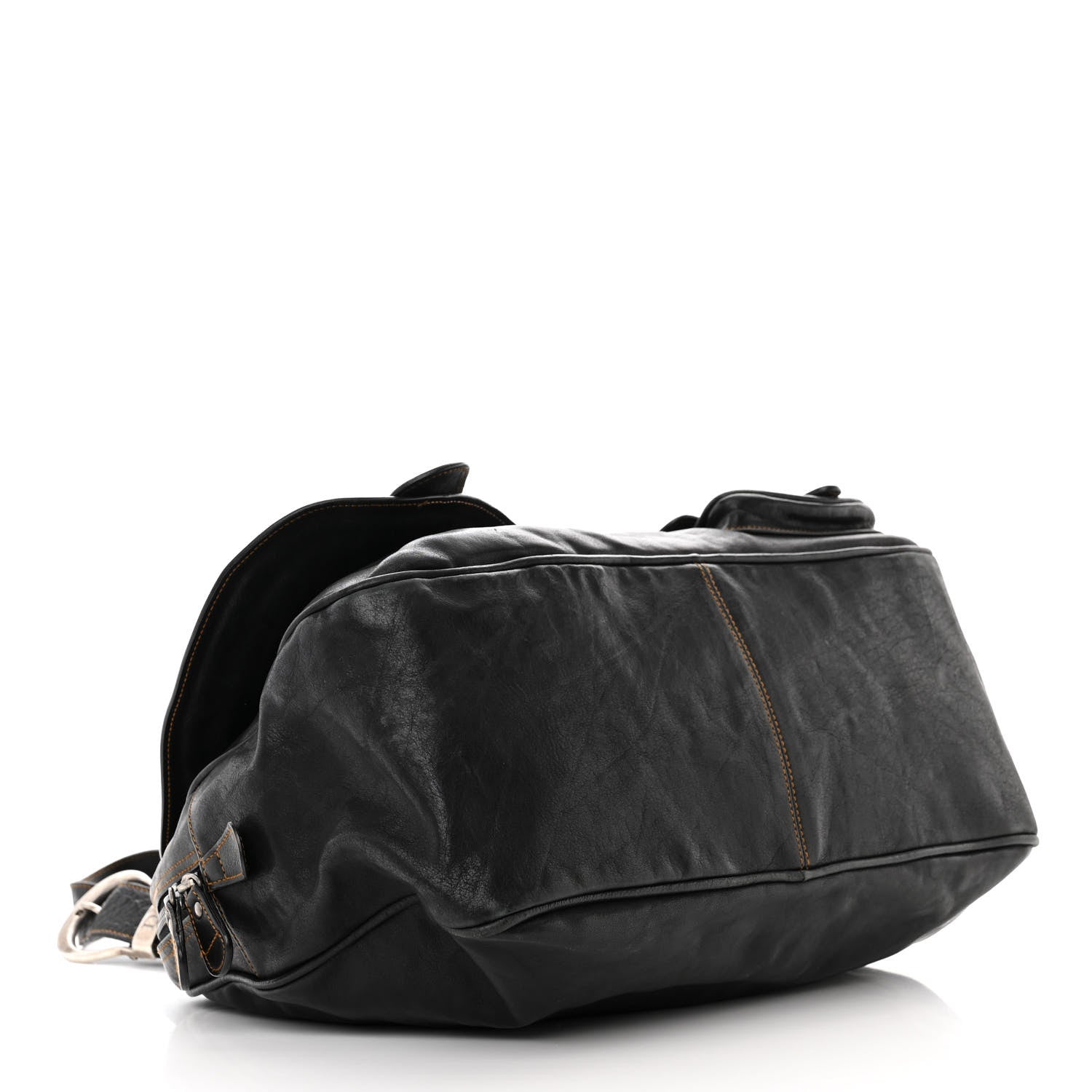 Christian Dior Calfskin Medium Gaucho Double Saddle Bag Black 4 of 15
