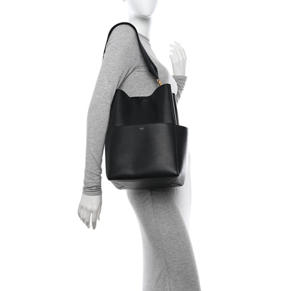 Celine Soft Grained Calfskin Sangle Bucket Bag Navy Blue 2 of 8