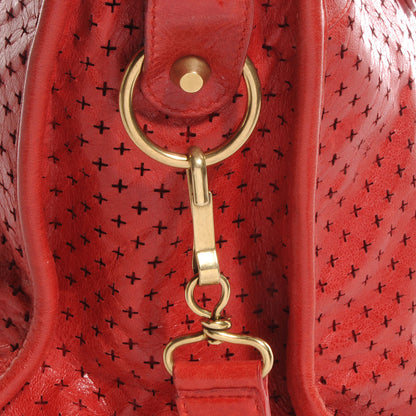 Balenciaga Agneau Laser Cut Cross Classic Gold Hardware City Tomate 10 of 11