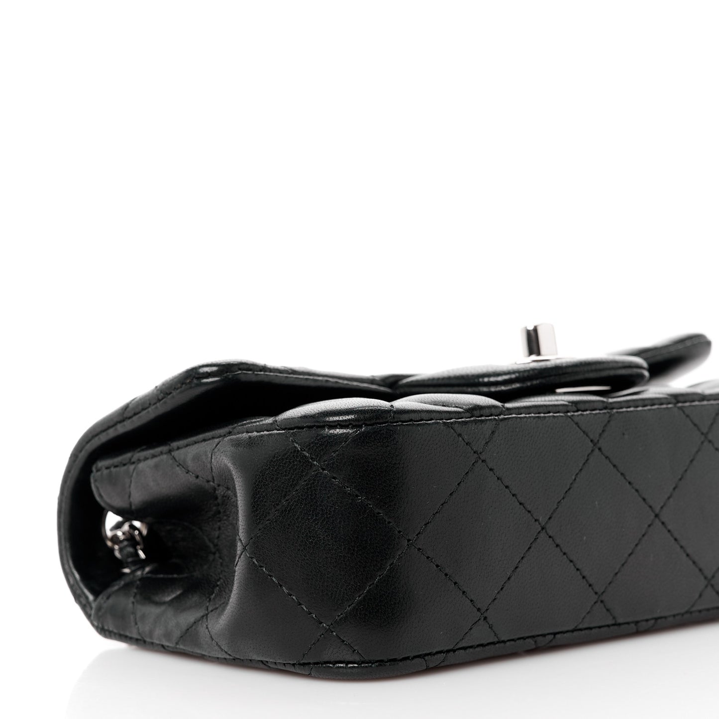 Lambskin Quilted Extra Mini Flap Black