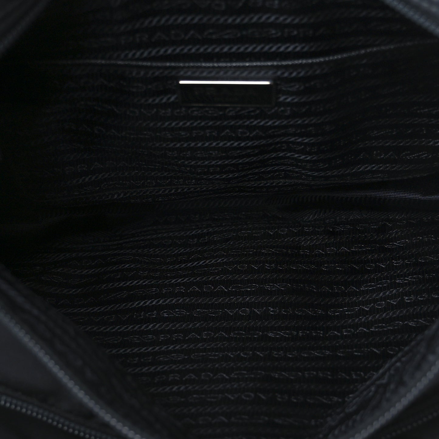 Tessuto Nylon Saffiano Double Buckle Messenger Shoulder Bag Black