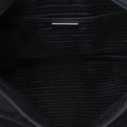 Prada Tessuto Nylon Saffiano Double Buckle Messenger Shoulder Bag Black 5 of 10