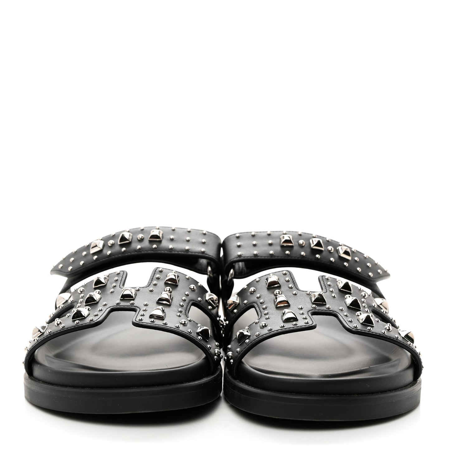 Calfskin Studded Womens Chypre Sandals 38 Black