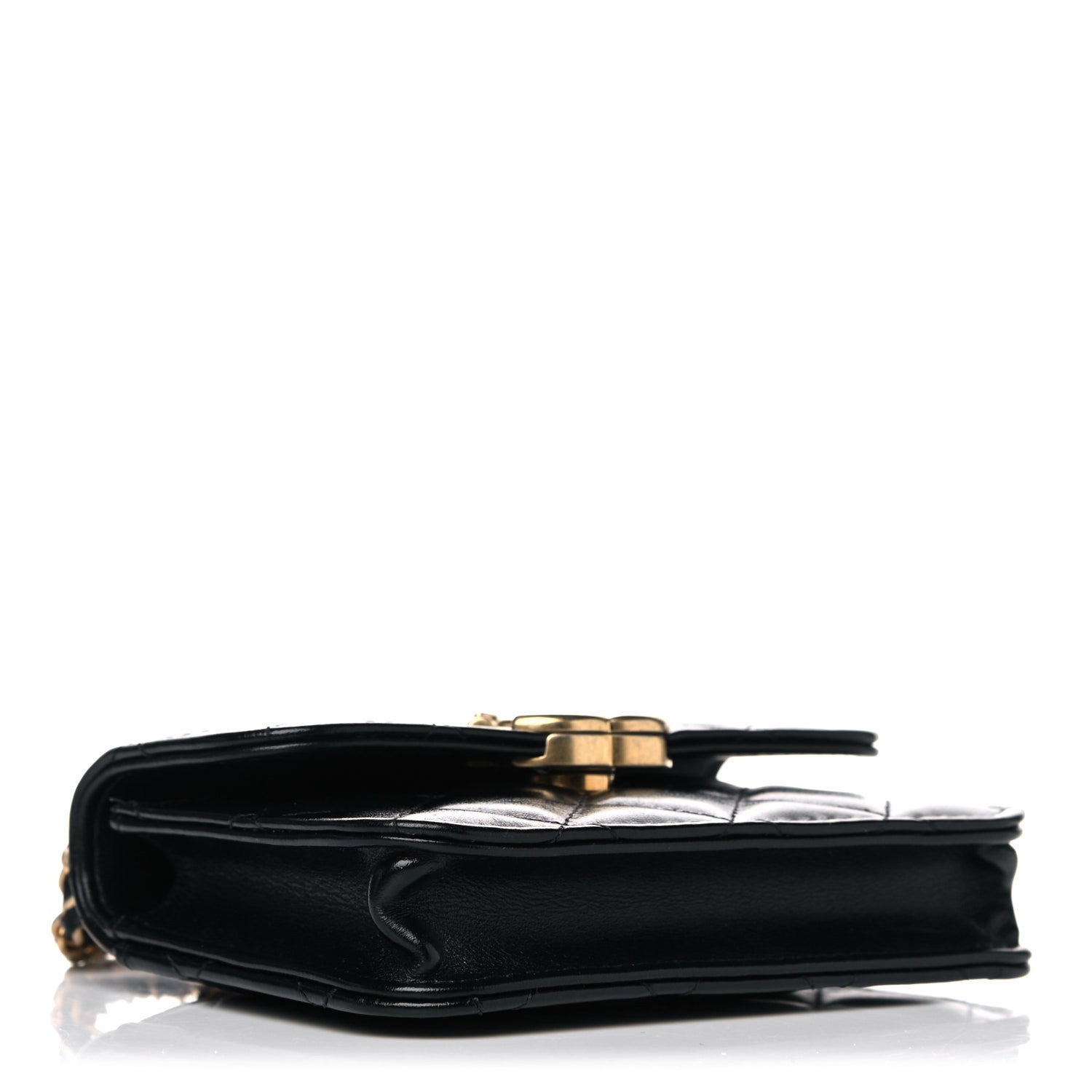 Chanel Calfskin Quilted Perfect Fit Coin Purse With Chain Black 4 of 12
