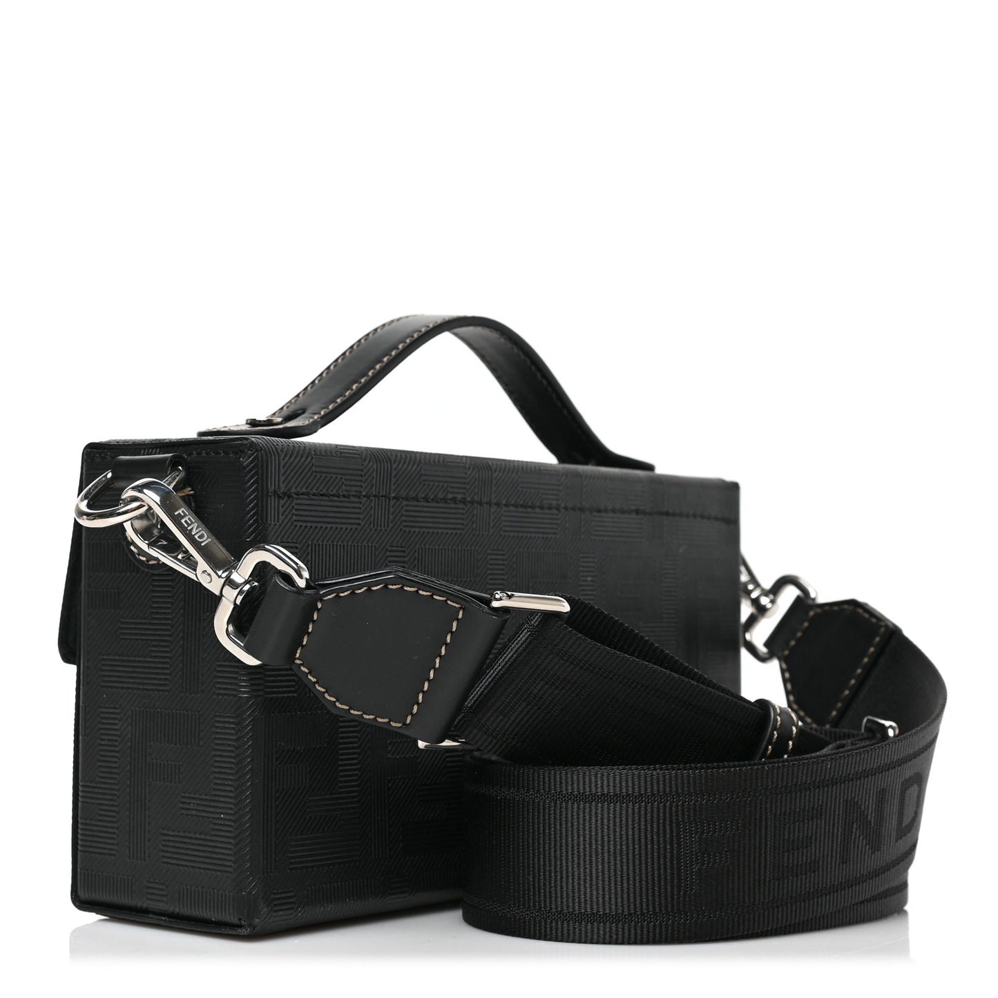 Vitello King FF Lines Embossed Baguette Soft Trunk Black