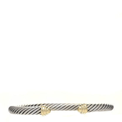 David Yurman Sterling Silver 14K Yellow Gold 5mm Cable Classics Bracelet 1 of 3