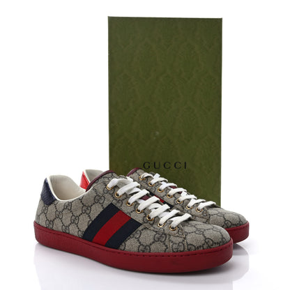 Gucci GG Supreme Monogram Ayers Mens New Ace Low-Top Sneaker 9.5 Blue Red 9 of 9
