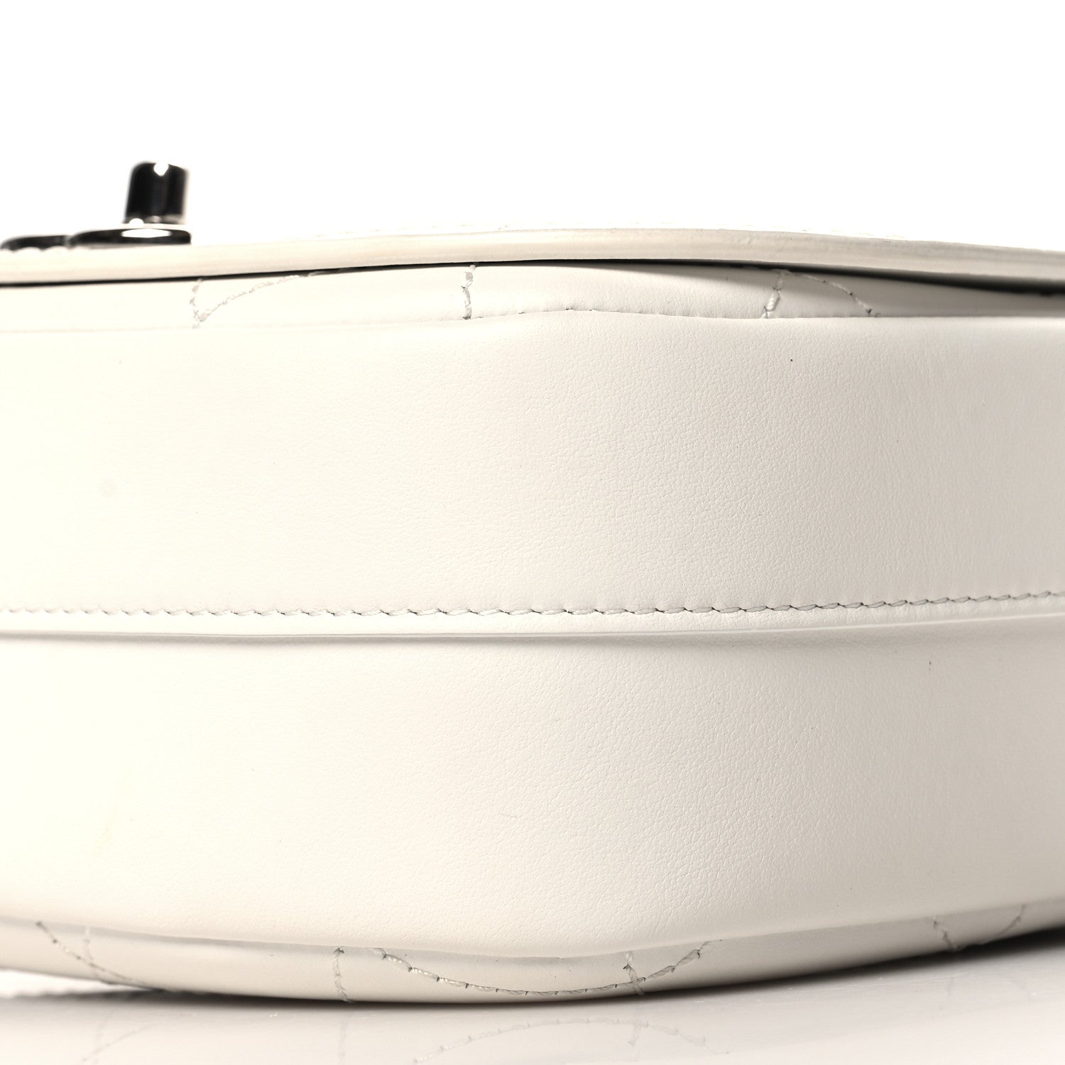 Chanel Calfskin Stitched Small Ring My Bag Flap Crossbody White 10 of 13