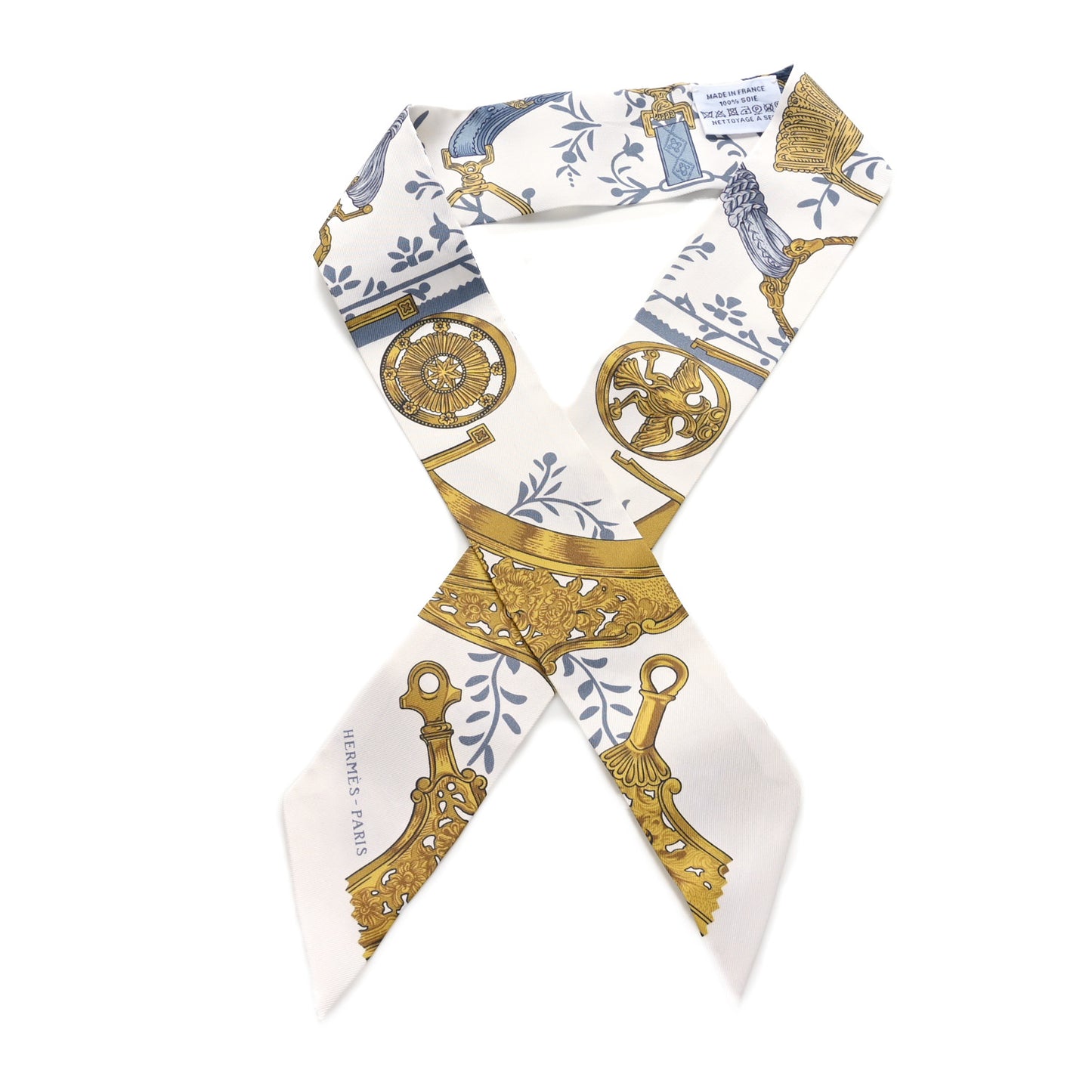 Silk Etriers Remix Twilly White Gris Bleu Dore