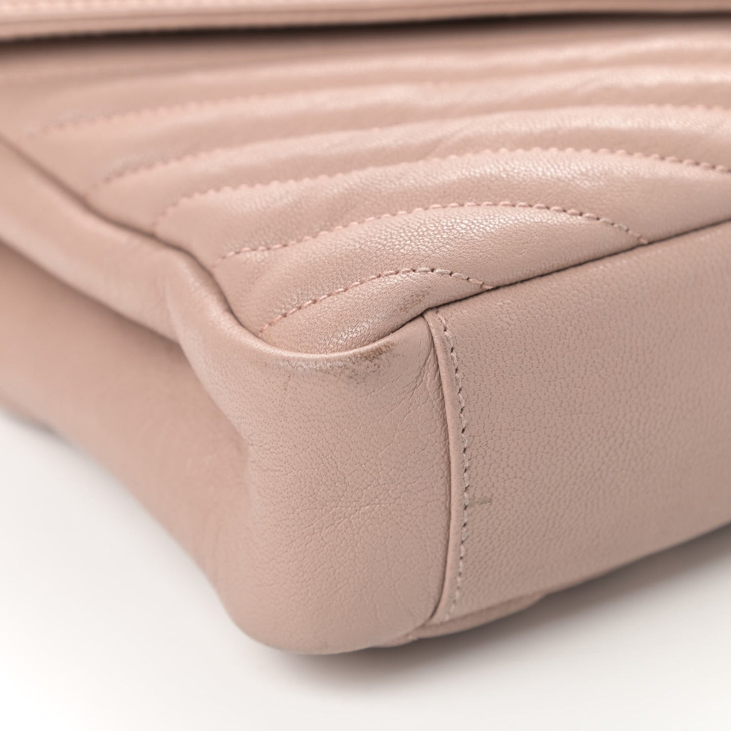 Sheepskin Matelasse Chevron Monogram Medium College Bag Rose Poudre