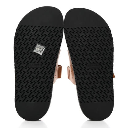 Hermes Calfskin Womens Chypre Sandals 37.5 Gold 5 of 9