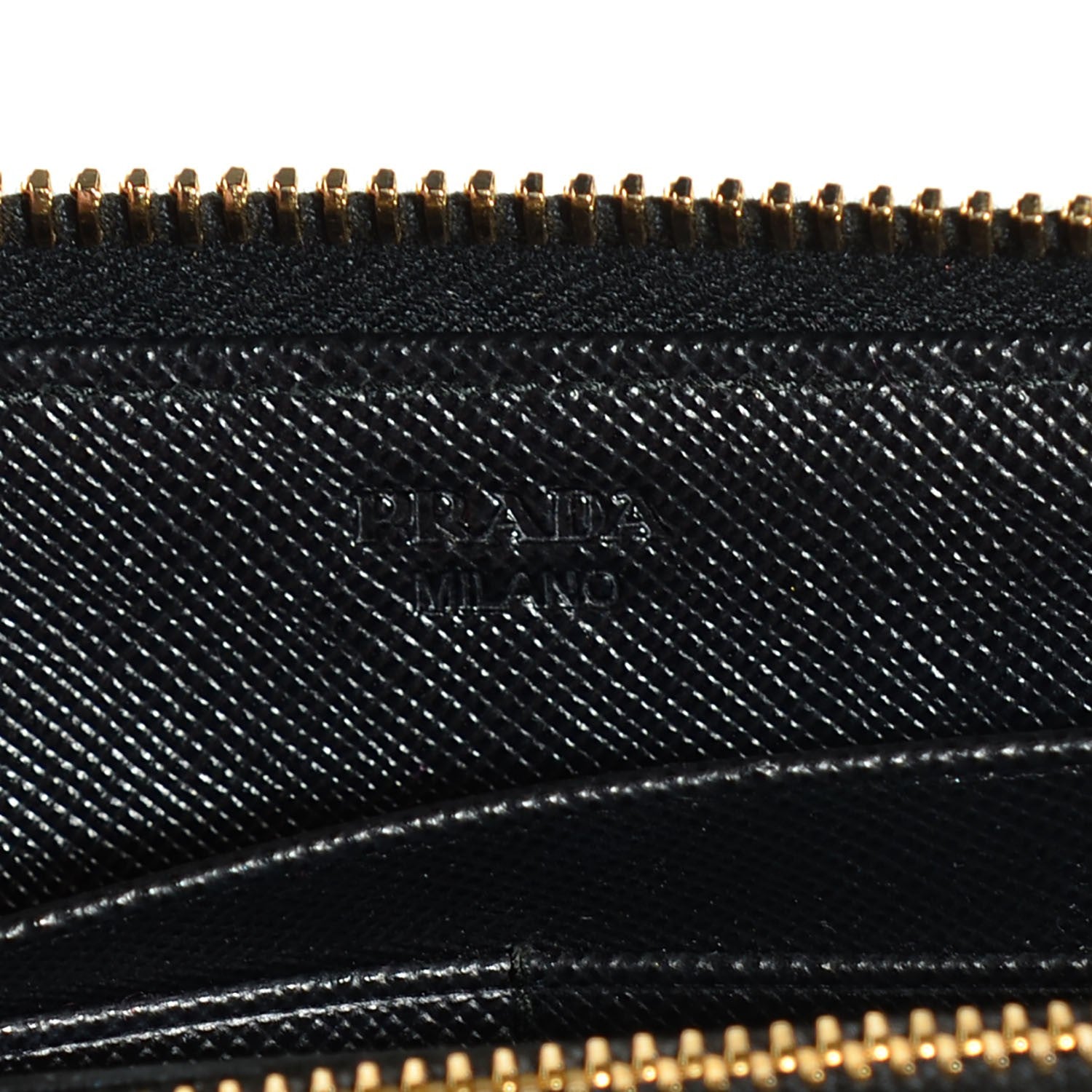 Prada Saffiano Metal Large Zip Around Travel Wallet Nero Black 7 of 9