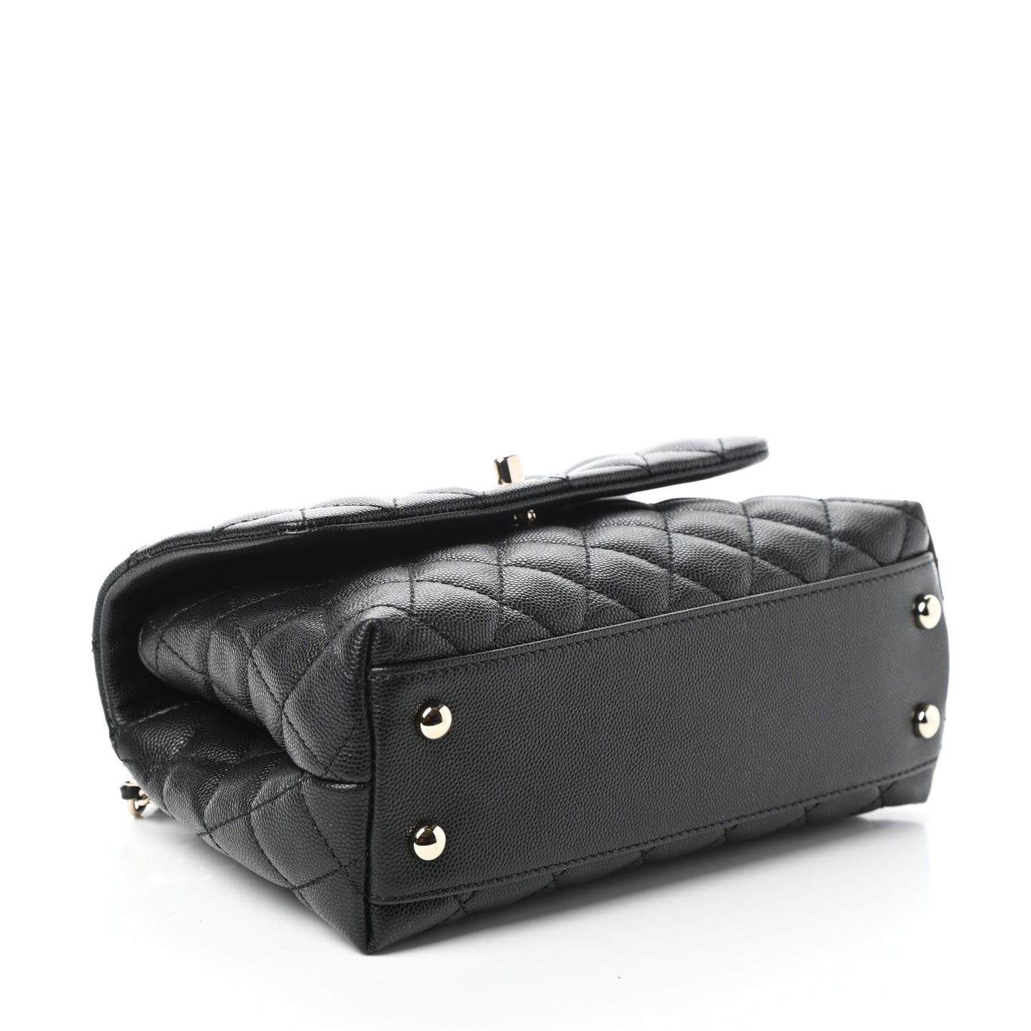 Caviar Quilted Mini Coco Handle Flap Black